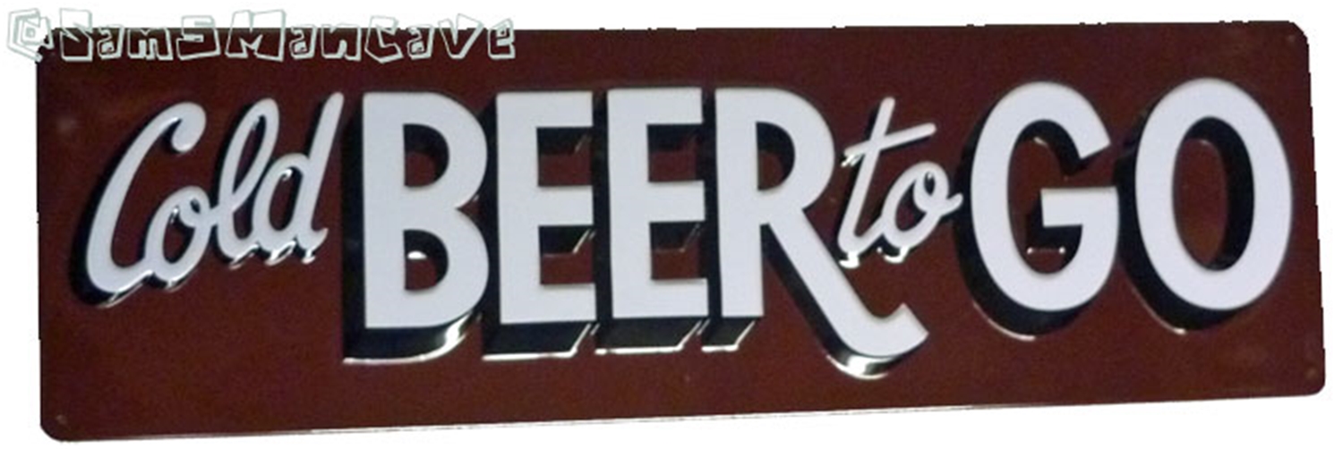 Cold Beer Embossed Tin Sign