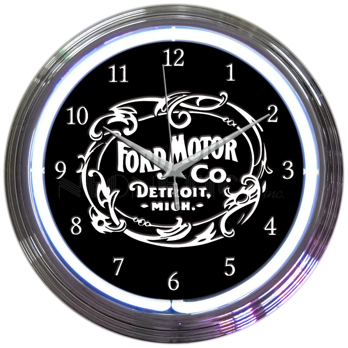 Ford Motor Company 1903 Heritage Emblem Neon Clock Ford Motor Company 1903 Heritage Emblem Neon Clock
