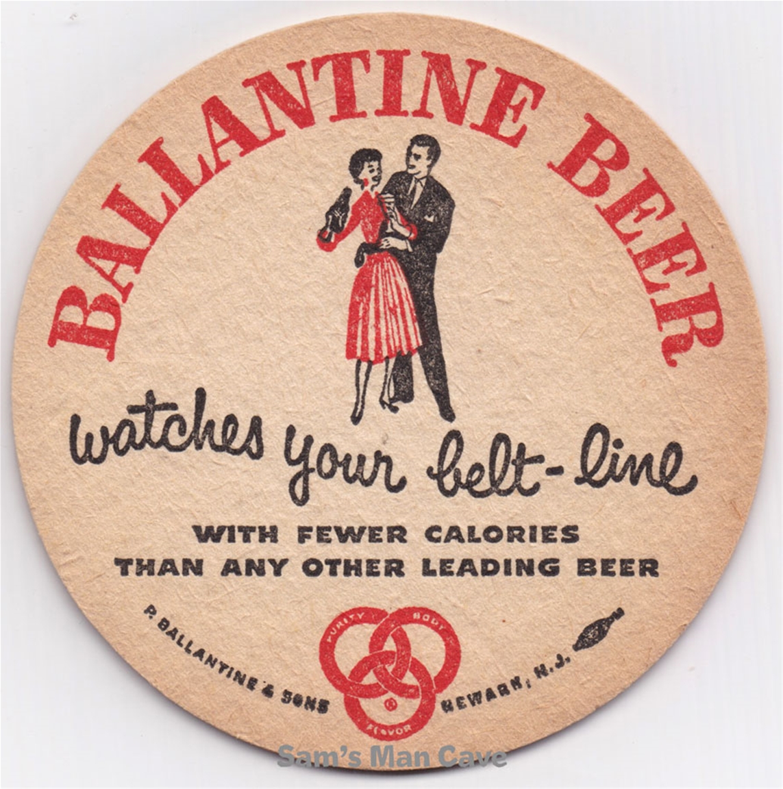 Ballantine Belt Line Beer Coaster Ballantine Belt Line Beer Coaster