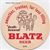 Blatz Smoother Round Beer Coaster front of coaster