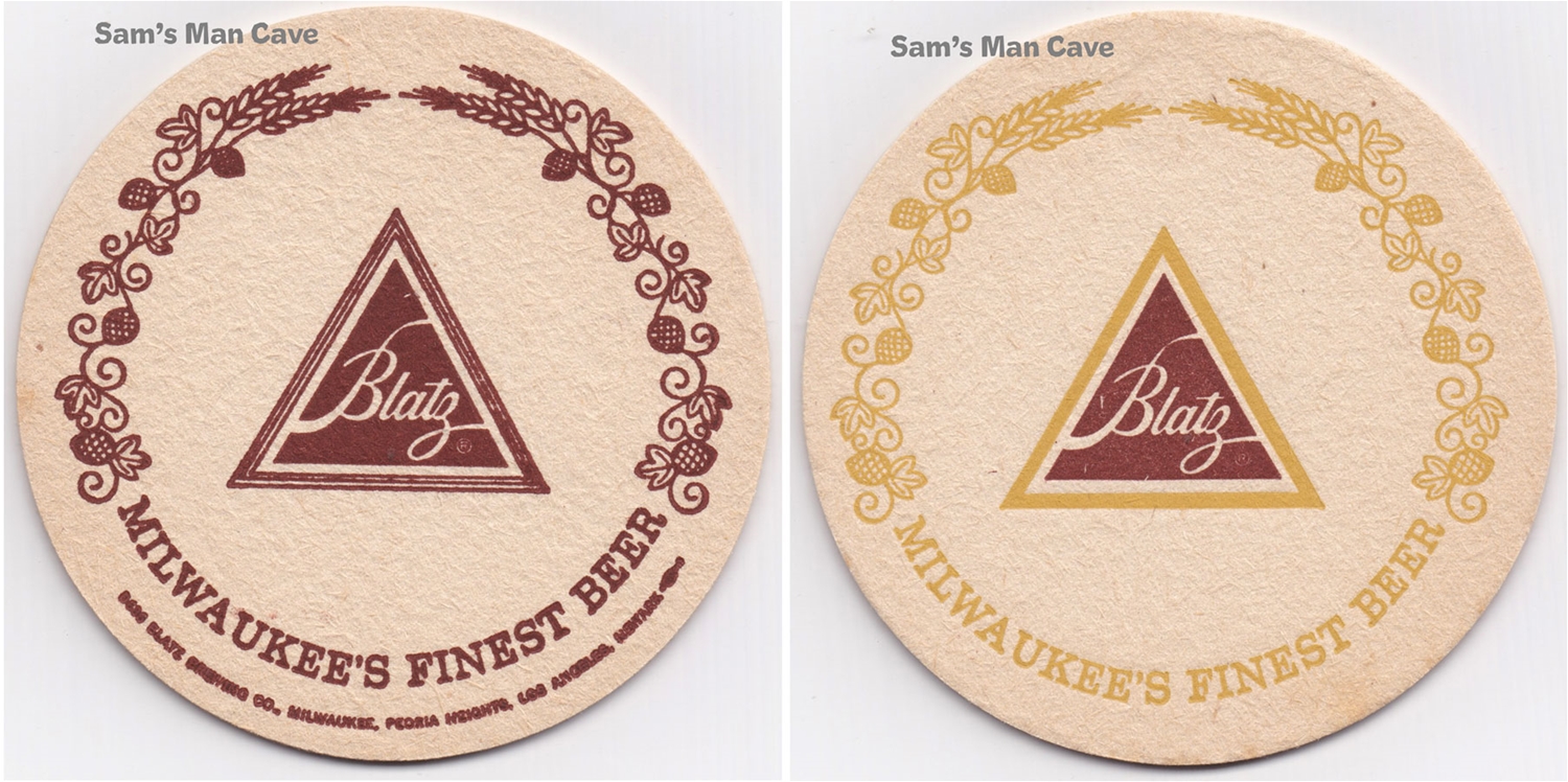 Blatz Triangle Logo Beer Coaster