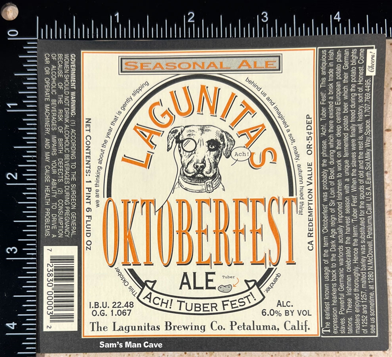 Lagunitas Oktoberfest Ale Beer Label