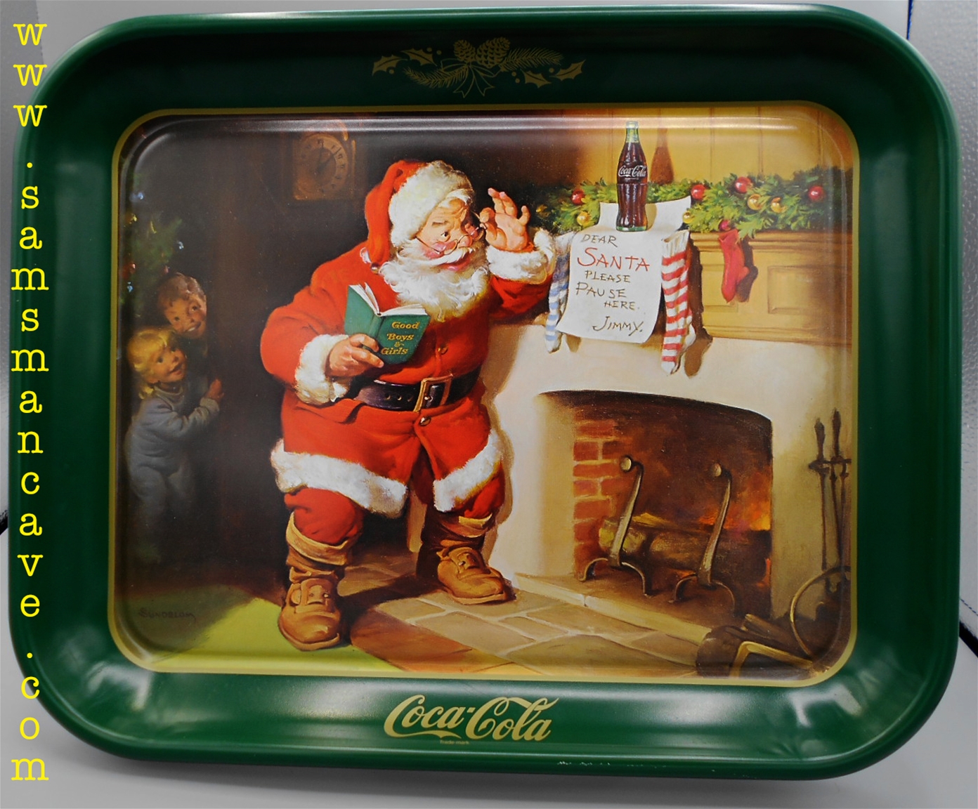 Coca Cola Santa Good Boys and Girls Tray Coca Cola Santa Good Boys and Girls Tray