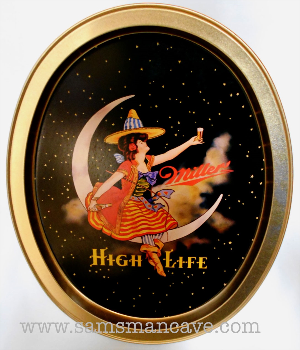 Miller High Life Girl in the Moon Beer Tray