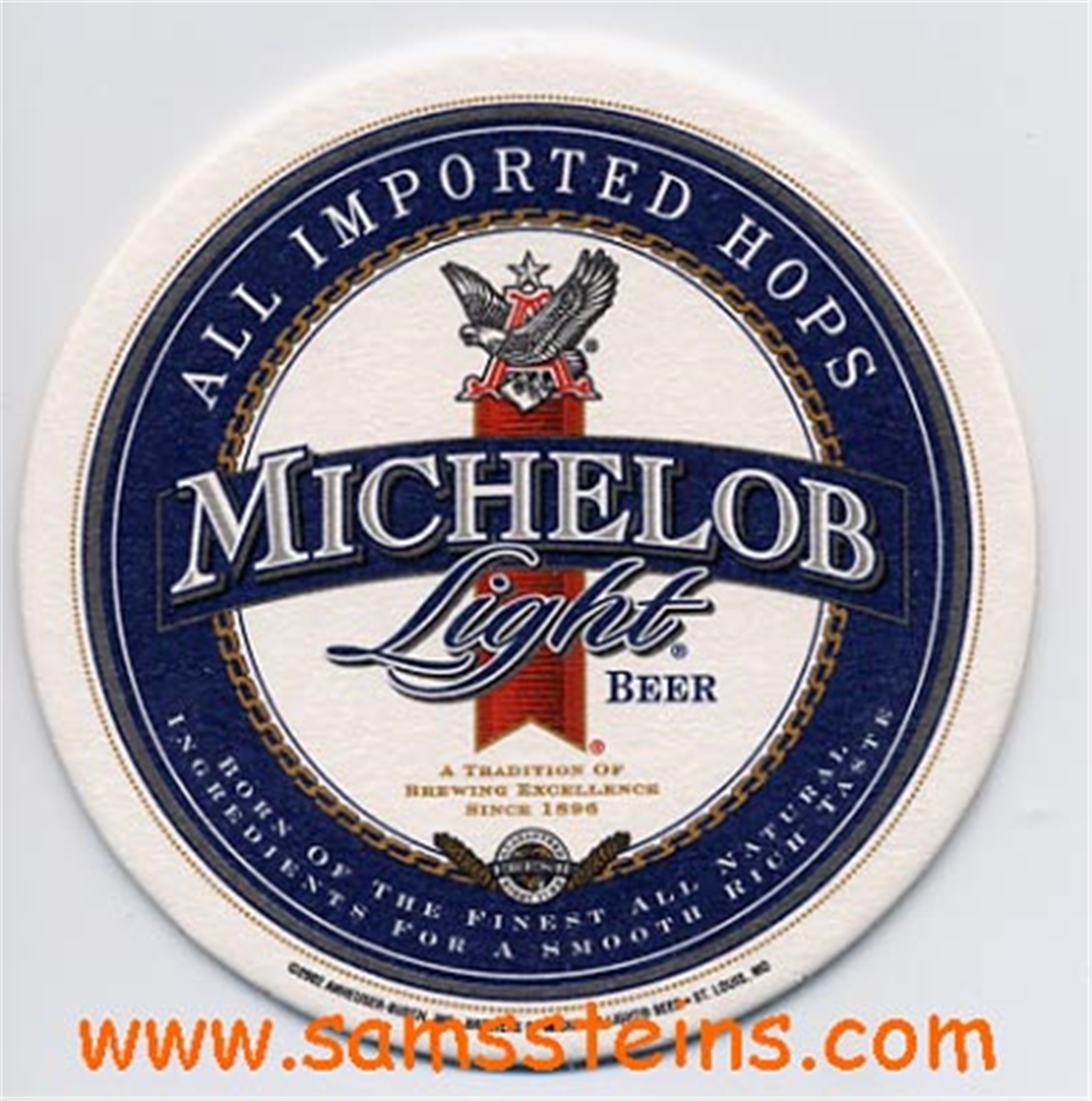 Michelob Light A&Eagle Round Beer Coaster