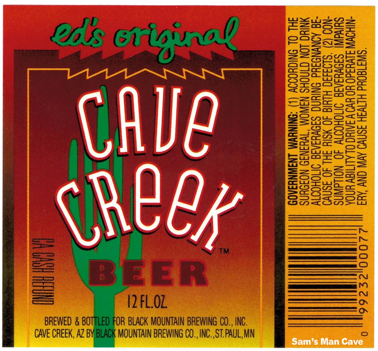 Ed's Original Cave Creek Beer Label