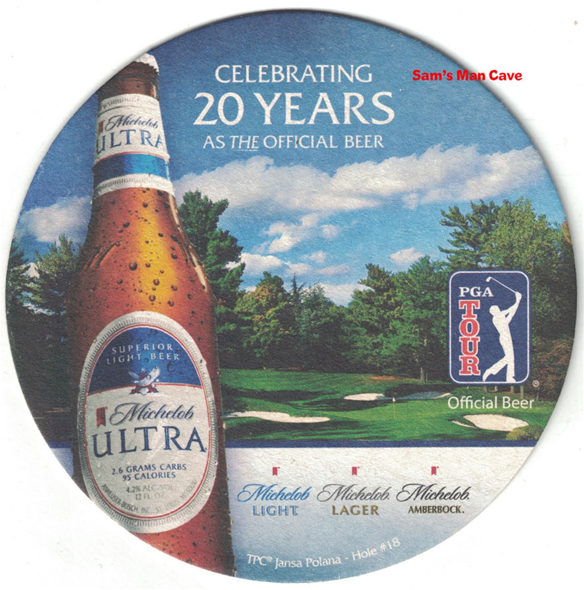 Michelob Ultra PGA Tour Beer Coaster
