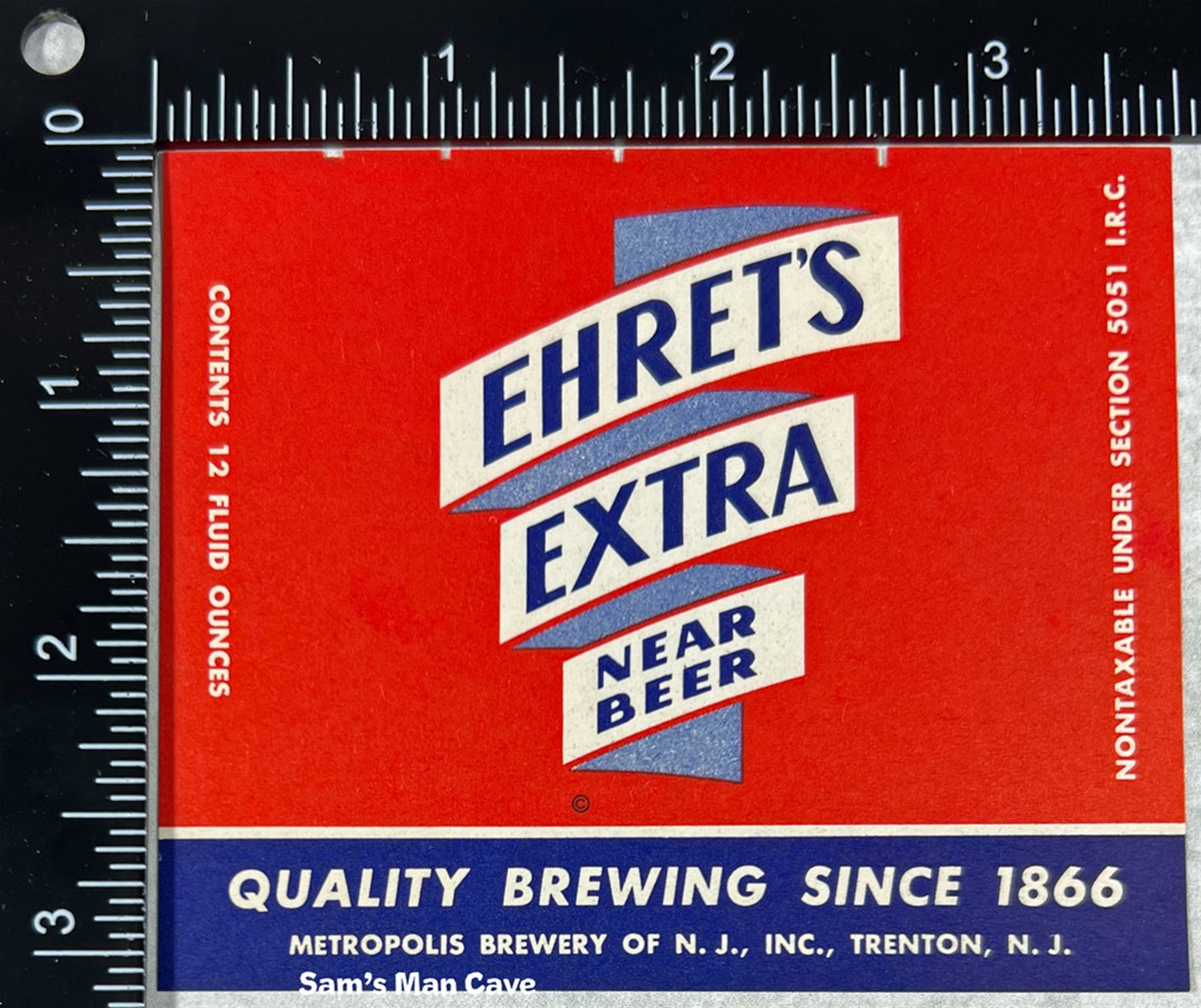 Ehret's Extra Near Beer Label