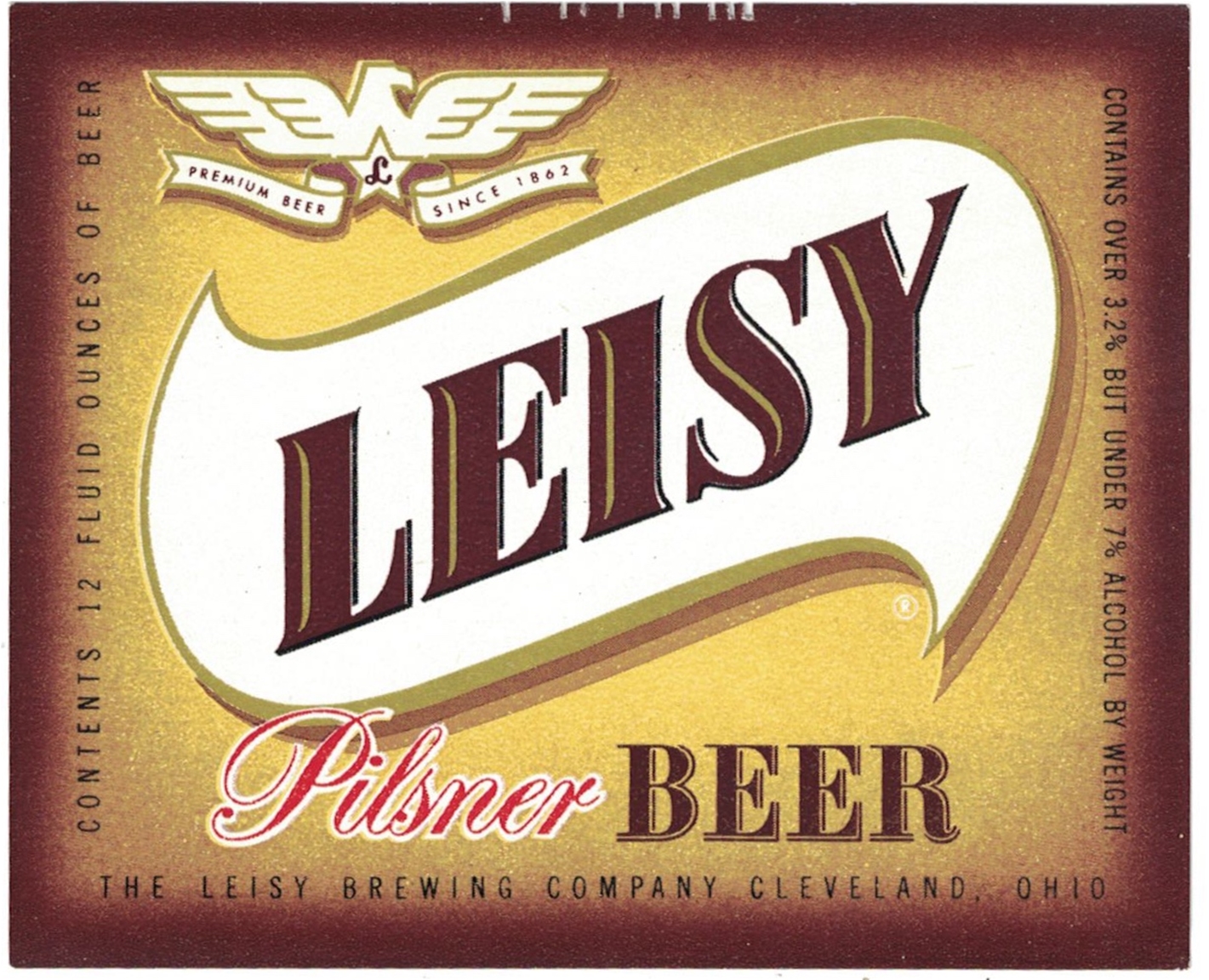 Leisy Pilsner Beer Label