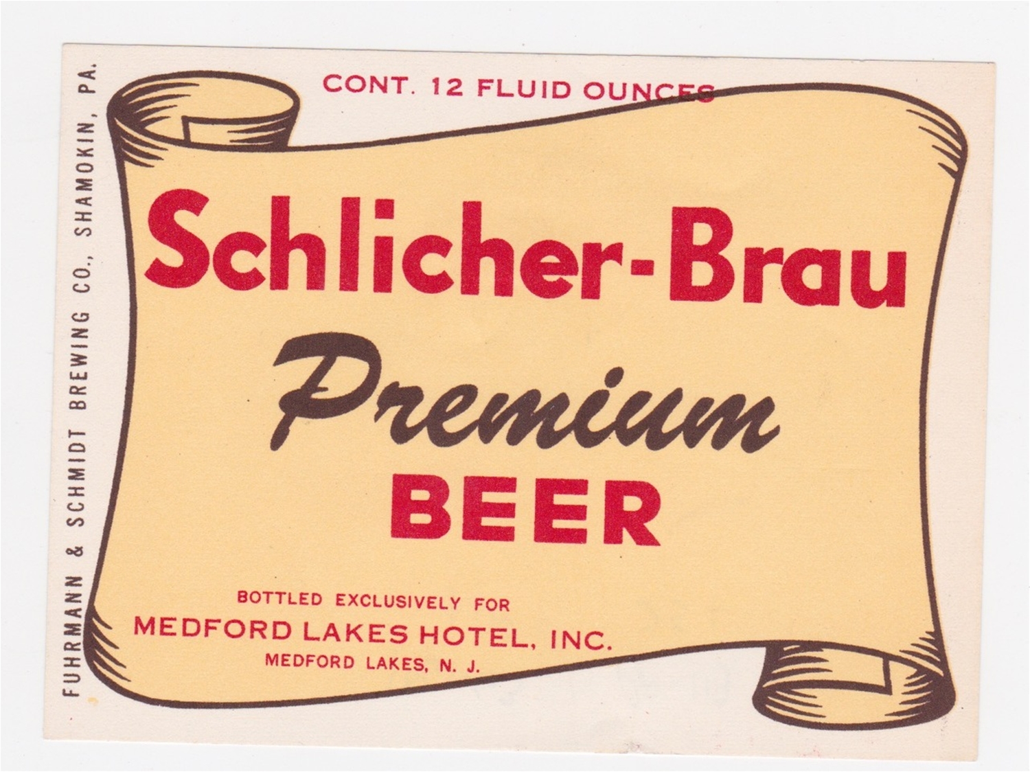 Schlicher-Brau Premium Beer Label