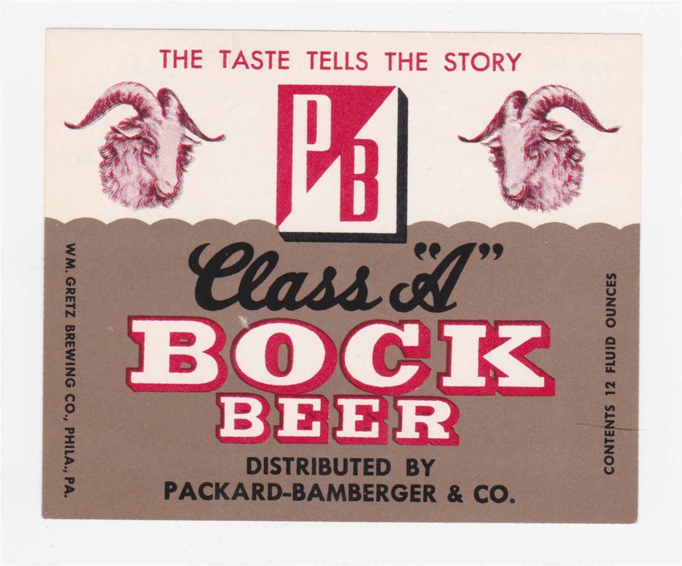 Class A Bock Beer Label