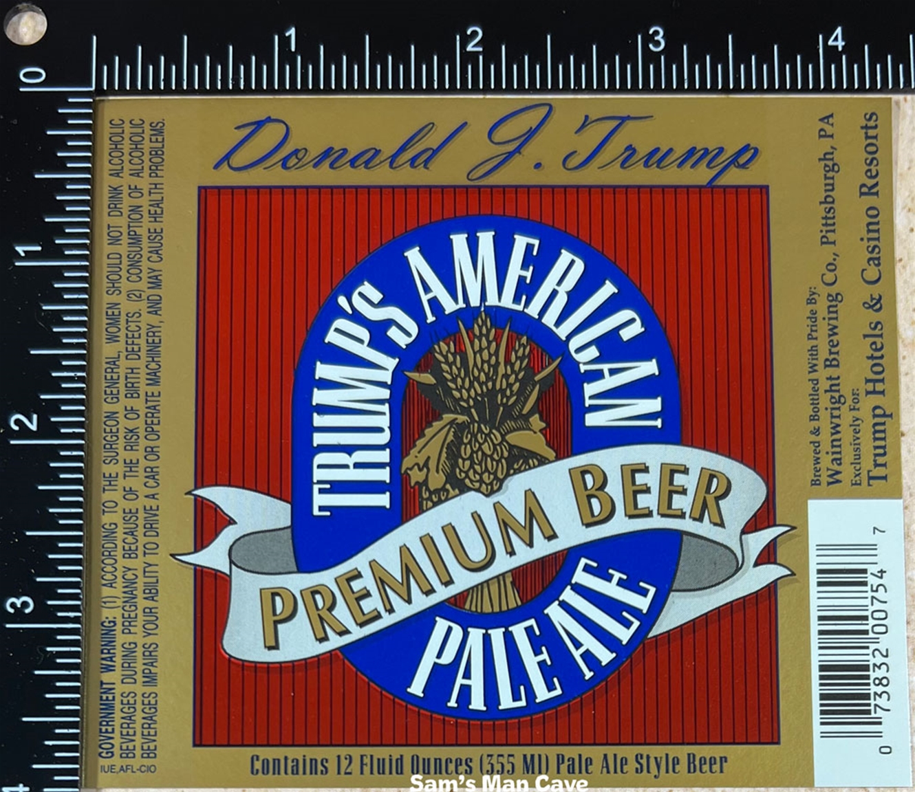 Trump's Pale Ale Beer Label
