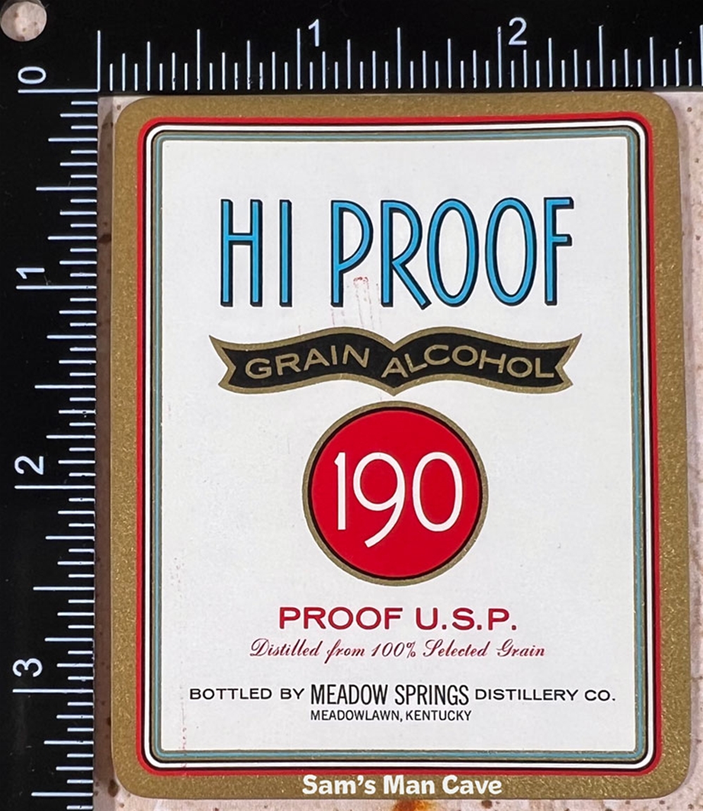 Hi Proof Grain Alcohol Label