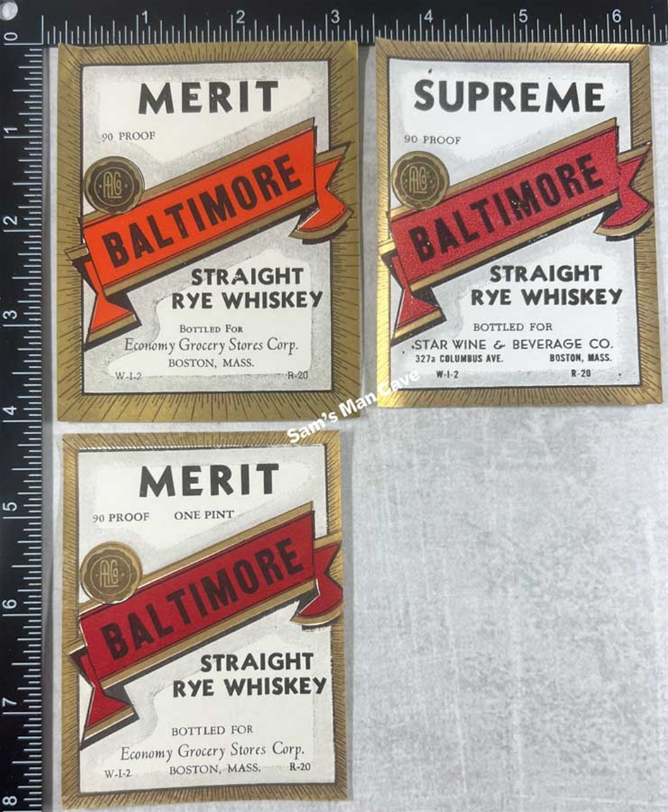 Baltimore Rye Whiskey Label Set