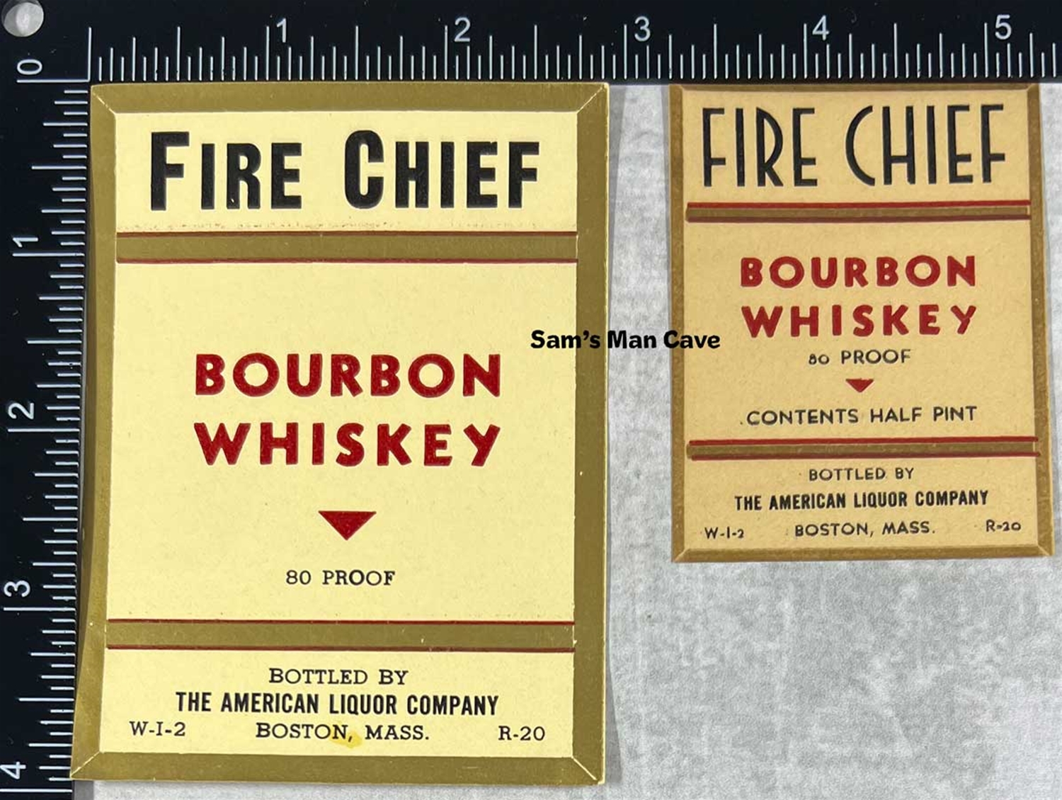Fire Chief Bourbon Whiskey Label Set
