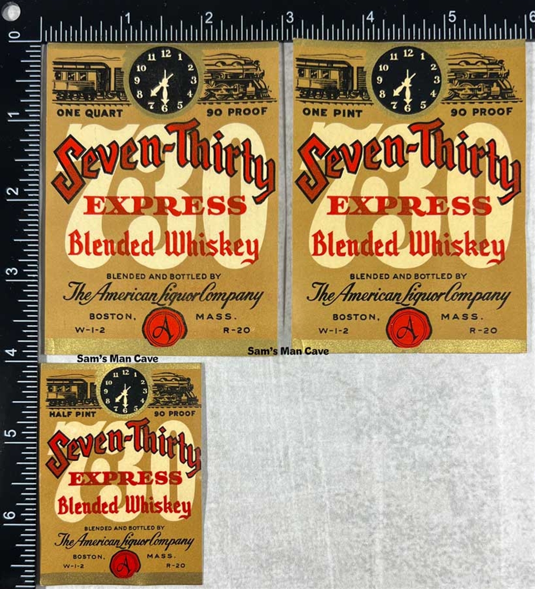 Seven-Thirty Express Blended Whiskey Label Set