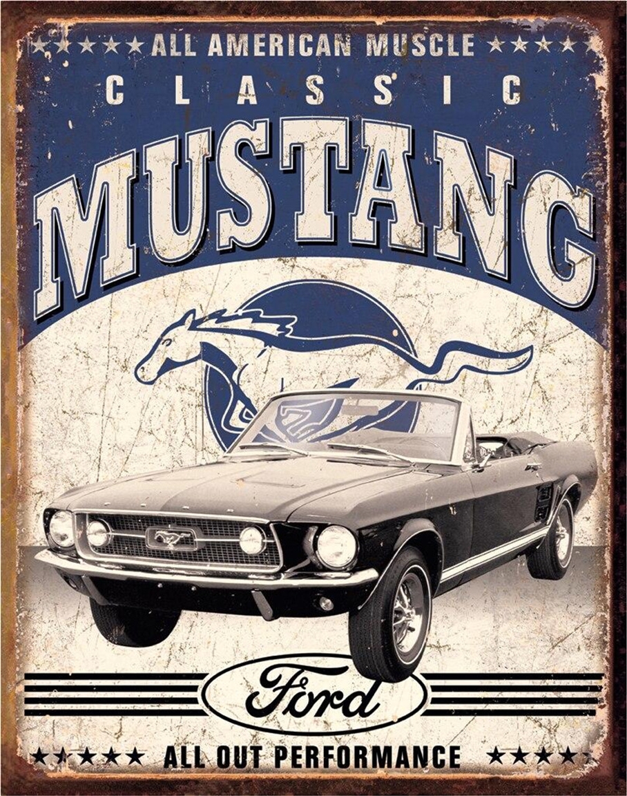 Ford Classic Mustang Metal Sign Ford Classic Mustang Metal Sign