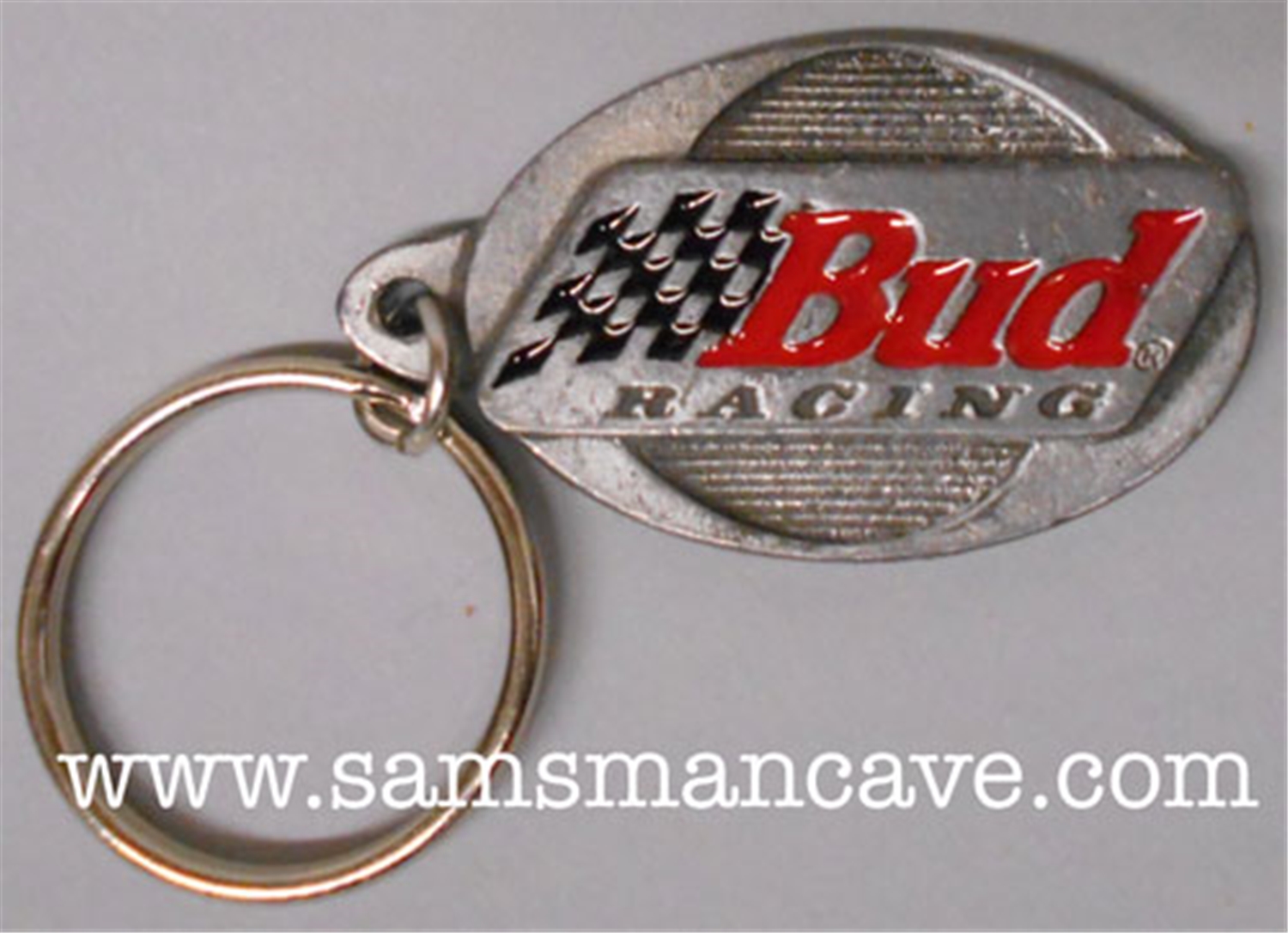 Budweiser Racing Pewter Keychain