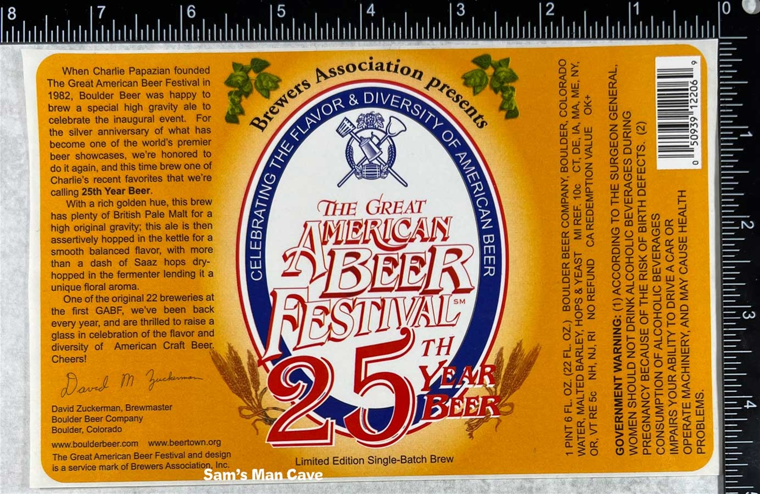 Great American Beer Festival 25th Yr Beer Sticker Label