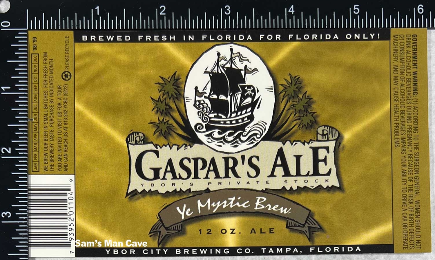 Ybor Gaspar's Ale Beer Label